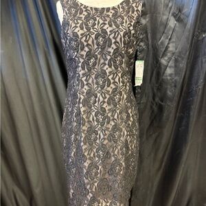Kasper Black Lace Midi Dress